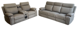 Baltimore Grey Power Recliner Sofa Set – LED Lights & Built-In Speakers
