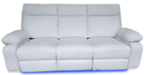 Baltimore White Power Recliner Sofa Set – LED Lights & Built-In Speakers