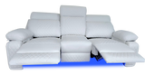Baltimore White Power Recliner Sofa Set – LED Lights & Built-In Speakers
