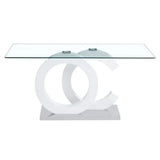 Brunella Console Table – Modern White Gloss & Glass Console Table