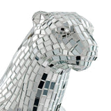 Boli Sitting Panther Sculpture // Glass And Chrome - Home Decor