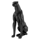 Boli Sitting Panther Sculpture // Matte Black - Home Decor
