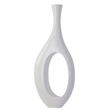 Trombone Vase - Small White 34" - Home Decor