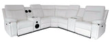 Chicago White Power Reclining Sectional Sofa – LED Lights & Speakers