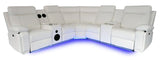 Chicago White Power Reclining Sectional Sofa – LED Lights & Speakers