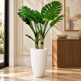 Decorative Monstera Plant in 24" White Planter