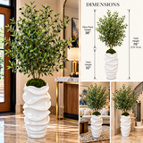 Luxury Artificial Olive Tree in Sculptural White Vase – 70" Tall