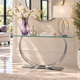48" Contemporary Chrome Console Table