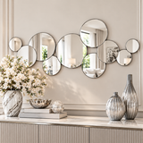 Silver Glass Bubble Cluster Room Wall Mirror