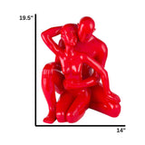19" Resin Red Romance Sculpture - Home Decor