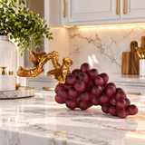 Luxury Burgundy Grape Cluster with Gold Vine – Kitchen Decor