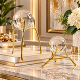 Abstract Art Crystal Ball on Metal Stand