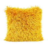 Yellow Ribbon Shaggy Throw Pillow