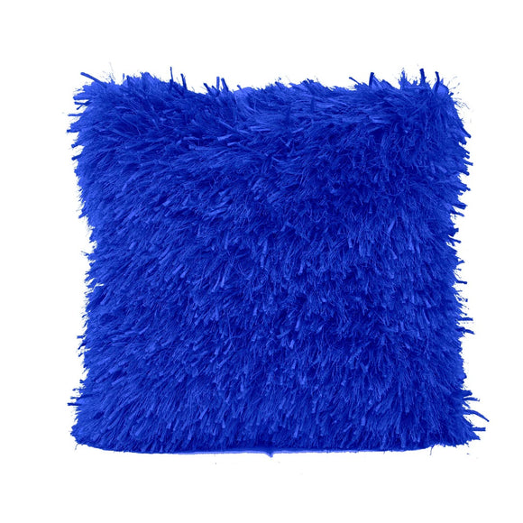 Blue Ribbon Shaggy Throw Pillow