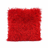 Red Ribbon Shaggy Throw Pillow