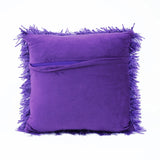 Purple Ribbon Shaggy Throw Pillow