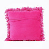 Pink Ribbon Shaggy Throw Pillow