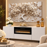 Acrylic Art - White & Gold Floral Tree Wall Art Decor