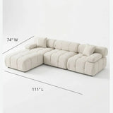 Munich Modular Sectional Sofa – White/Beige Fabric