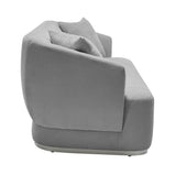 Monaco Grey Bouclé Sofa & Loveseat Set – Modern Curved Living Room Furniture
