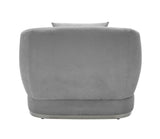 Monaco Grey Bouclé Sofa & Loveseat Set – Modern Curved Living Room Furniture