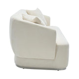 Monaco Beige Bouclé Sofa & Loveseat Set – Modern Curved Design