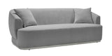 Monaco Grey Bouclé Sofa & Loveseat Set – Modern Curved Living Room Furniture