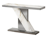 47" Console Table Grey Mirror & Marble