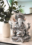 15" Silver Ganesh - Home Decor