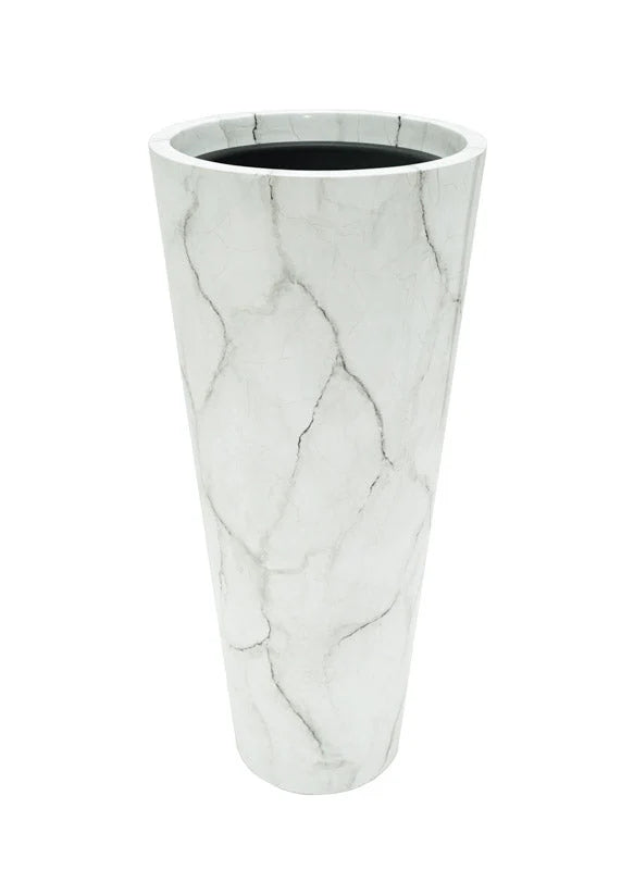 White Marble Floor Vase Planters 36