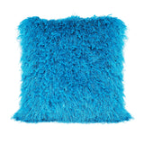 Aqua Shaggy Lurex Throw Pillow