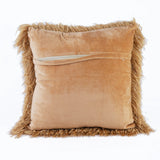 Gold Shaggy Lurex Throw Pillow