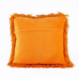 Orange Shaggy Lurex Throw Pillow