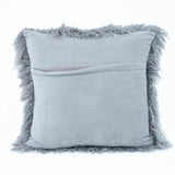 Silver Shaggy Lurex Throw Pillow