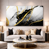 Acrylic Art - Black White & Gold Abstract Wall Art Decor