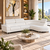 Almira White Right Sectional Sofa – Modern Luxury Design