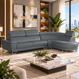 Almira Grey Right Sectional Sofa – Modern Luxury Eco Leather