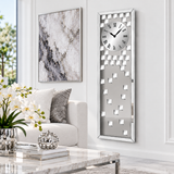 Modern Design Mirror Wall Clock - Silver