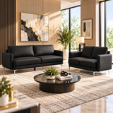 Noruega Modern Black Sofa Set – 2-Piece Sofa & Loveseat