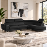 Almira Black Right Sectional Sofa – Modern Eco Leather