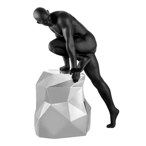 Sensuality Man Sculpture // Matte Black And Chrome - Home Decor
