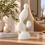 Modern Ivory Abstract Sculpture – Elegant Organic Art Decor