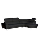 Almira Black Right Sectional Sofa – Modern Eco Leather