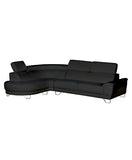 Almira Black Left Sectional Sofa – Modern Eco Leather