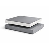 Anna Modern Rotating Coffee Table – High Gloss Gray & White