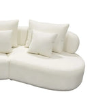 Grace Curved Sectional Sofa with Pillows – Beige