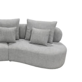 Grace Curved Sectional Sofa with Pillows – Grey