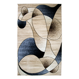 Modern Black and Beige Abstract Rug
