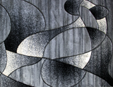 Modern Grey and Black Abstract Rug