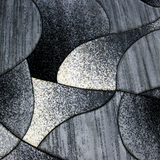Modern Grey and Black Abstract Rug